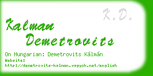 kalman demetrovits business card